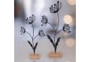 UNUS HOME Dekofigur Blumen-Silhouette 2er Set Schwarz Metall Bambus Bild 1