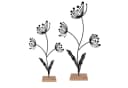 UNUS HOME Dekofigur Blumen-Silhouette 2er Set Schwarz Metall Bambus Bild 2