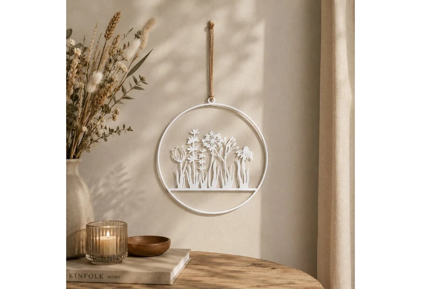 UNUS HOME Wanddekoobjekt Aufhänger Blumenornament Metall Rost/Schwarz - Bild 4