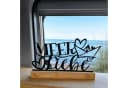 UNUS HOME Deko-Aufsteller Meer Liebe Schwarz Metall Bambus Bild 3