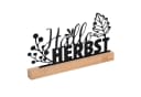 UNUS HOME Dekofigur Aufsteller Hallo Herbst Metall Schwarz Bambus Sockel Bild 4
