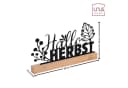 UNUS HOME Dekofigur Aufsteller Hallo Herbst Metall Schwarz Bambus Sockel Bild 5