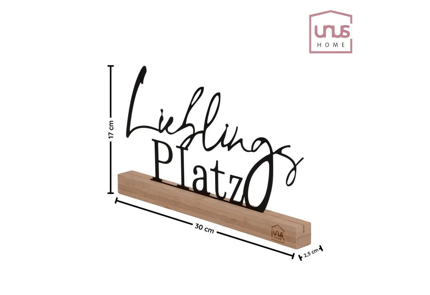 UNUS HOME Aufsteller Lieblings Platz Schwarz Metall Bambus - Bild 5