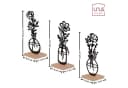 UNUS HOME Deko-Aufsteller 3er Set „Vase mit Blumen“ Schwarz Metall Bambus Bild 1