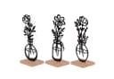UNUS HOME Deko-Aufsteller 3er Set „Vase mit Blumen“ Schwarz Metall Bambus Bild 3
