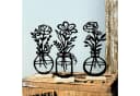UNUS HOME Deko-Aufsteller 3er Set „Vase mit Blumen“ Schwarz Metall Bambus Bild 5