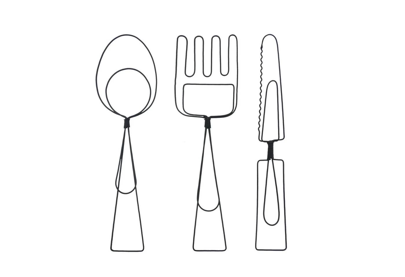 UNUS HOME Wanddeko Besteck Metall 3er Set Schwarz - Bild 2