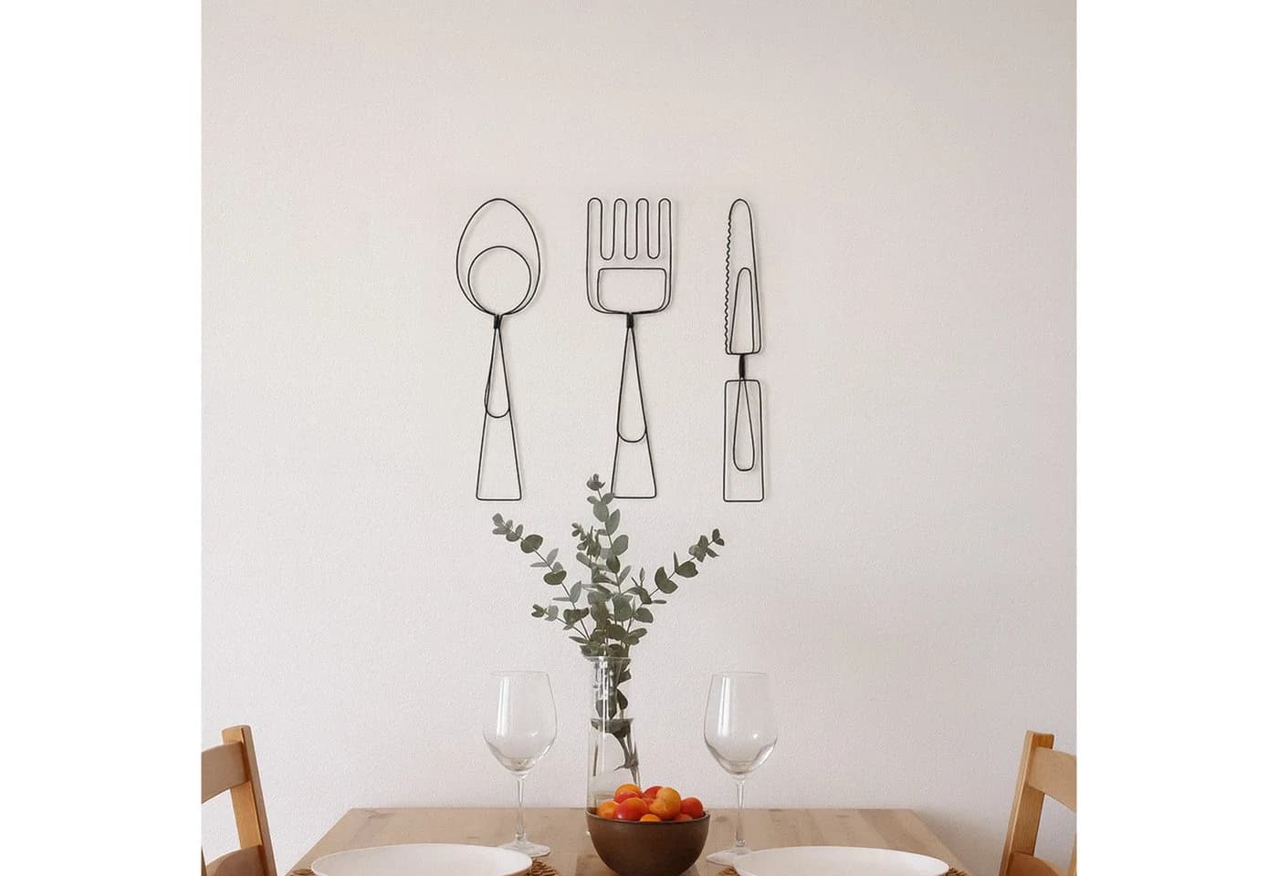 UNUS HOME Wanddeko Besteck Metall 3er Set Schwarz - Bild 3