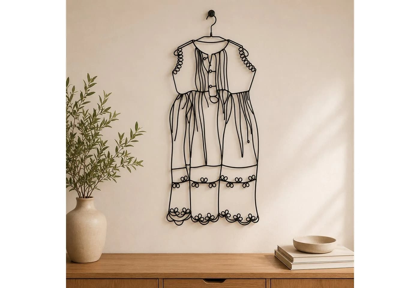 UNUS HOME Wanddekoobjekt Metallkunst Kleid in Schwarz