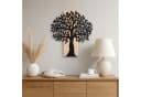 UNUS HOME Wanddeko Metallbaum Schwarz Bambusbrett Bild 1