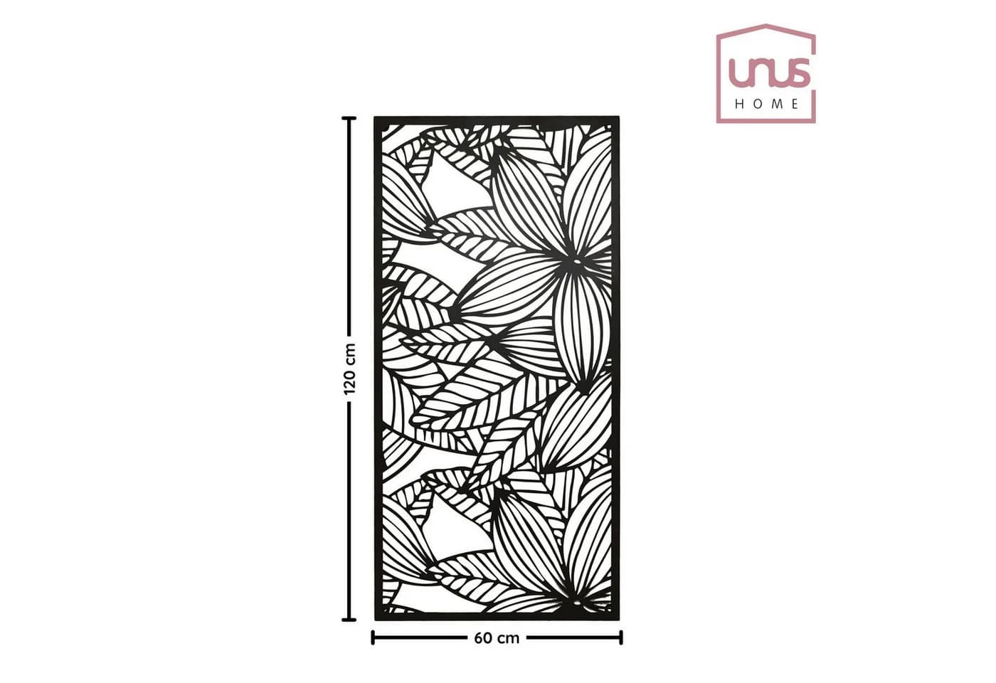 UNUS ELEMENTS Dekohänger Metallbild Blumen Schwarz - Bild 4