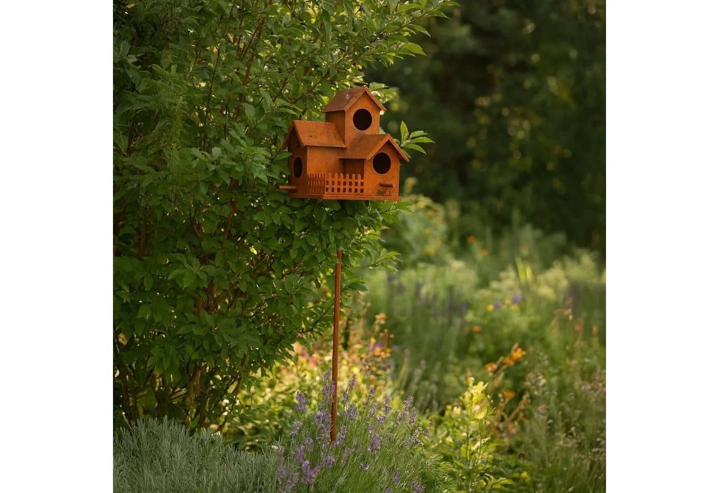 UNUS GARDEN Vogelhaus Metall Rostoptik 132 cm