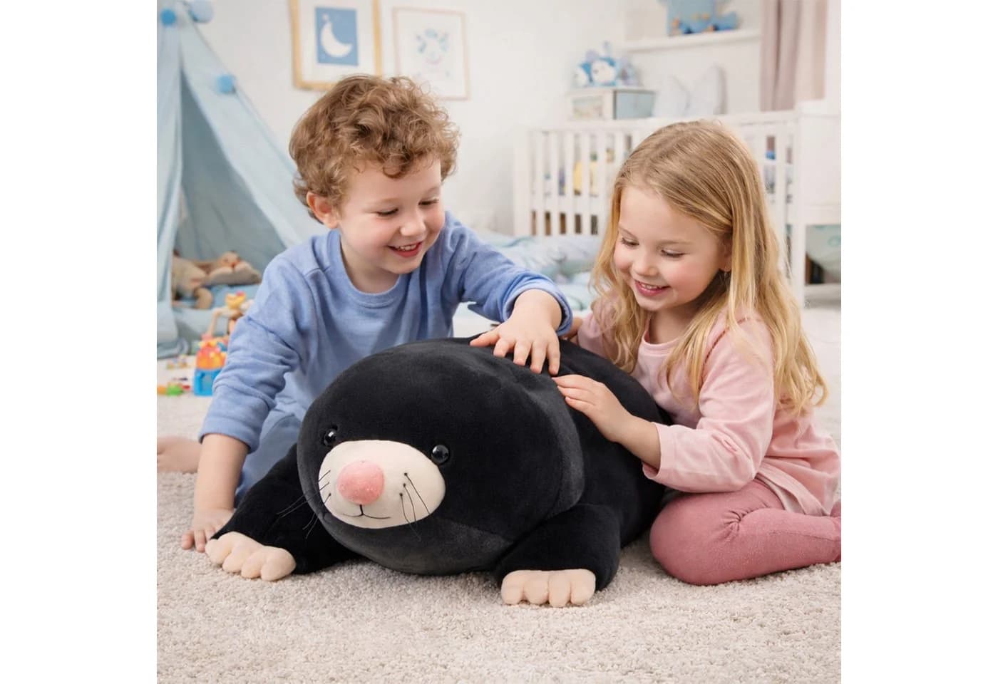 UNUS HOME Plüschfigur Kuscheltier Maulwurf 80 cm schwarz