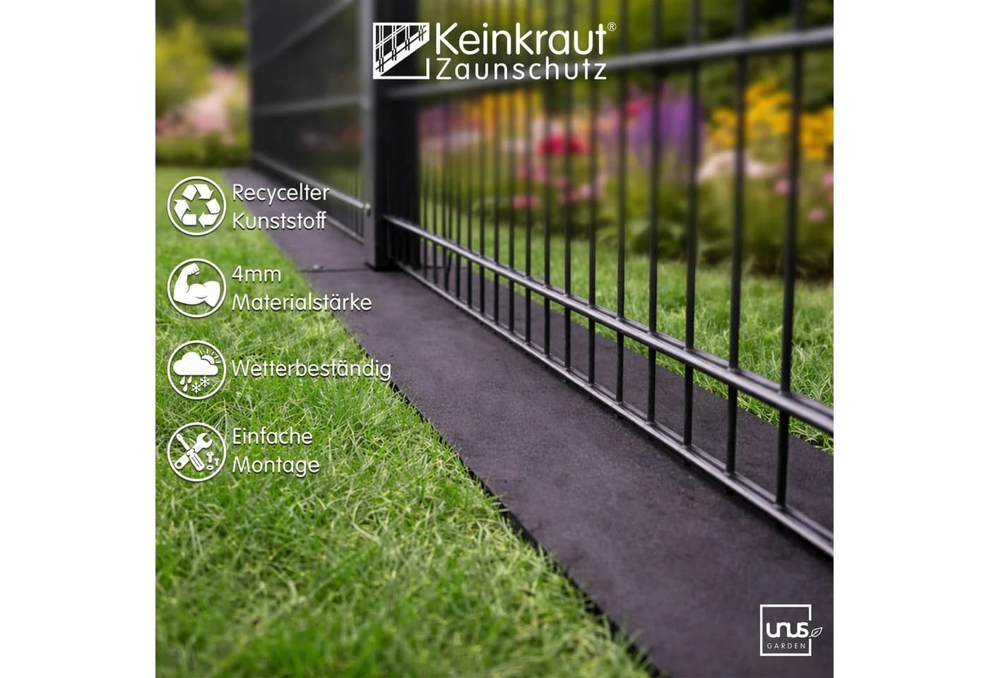 UNUS GARDEN Keinkraut® Zaunschutz Unkrautschutz 15er Set - Bild 4