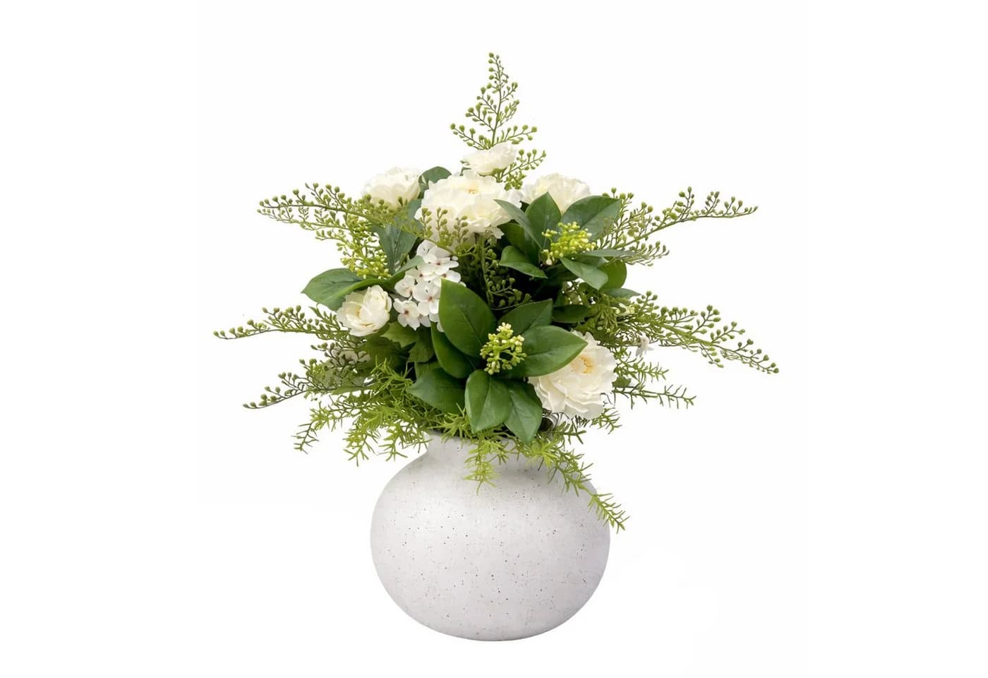 UNUS HOME Kunstblumengesteck Weiß mit Vase - Bild 2