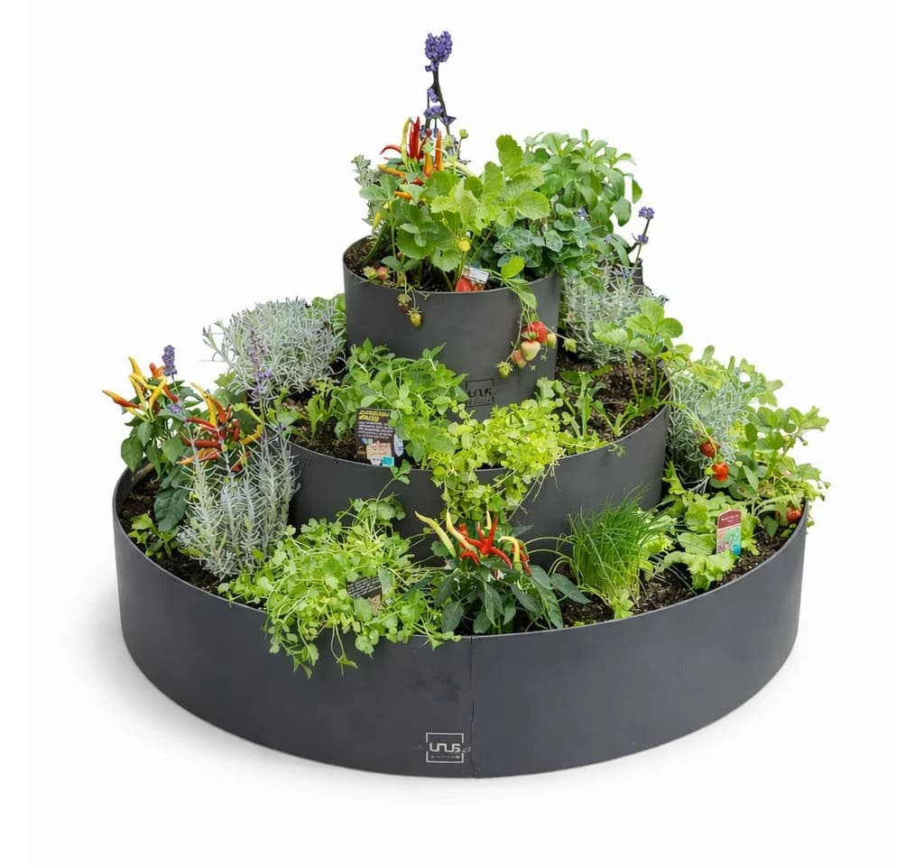 UNUS GARDEN Kräuterschnecke Grau Metall Kompakt - Bild 2