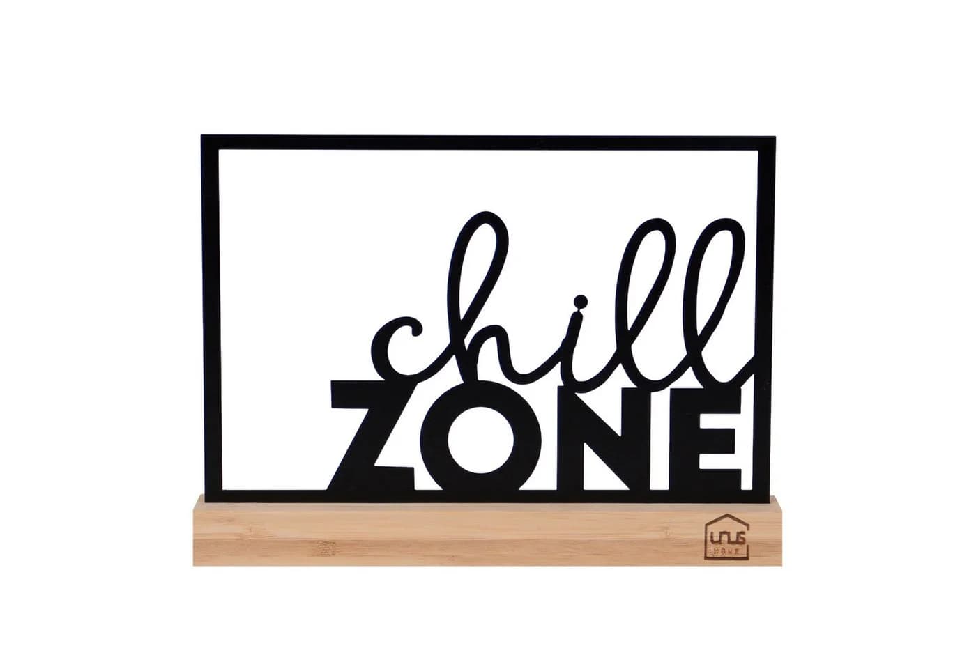 UNUS HOME Deko Aufsteller Chill Zone Metall Bambus Schwarz - Bild 2