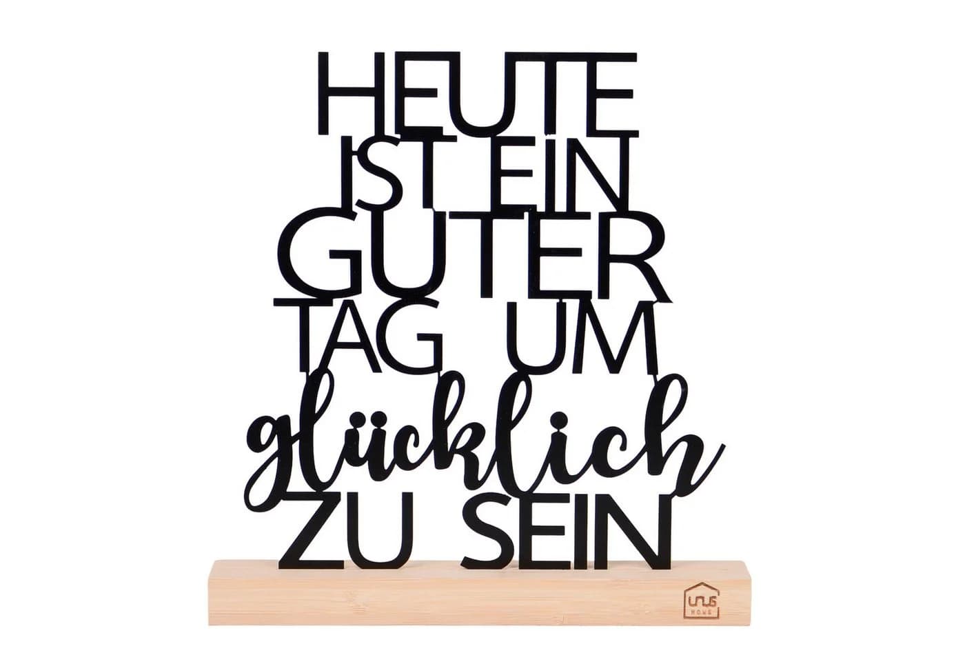 UNUS HOME Deko Aufsteller Metall Holz Sockel Inspirierender Schriftzug - Bild 2