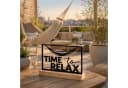 UNUS HOME Dekofigur „Time to Relax“ Schriftzug Metall Holzsockel Bild 3