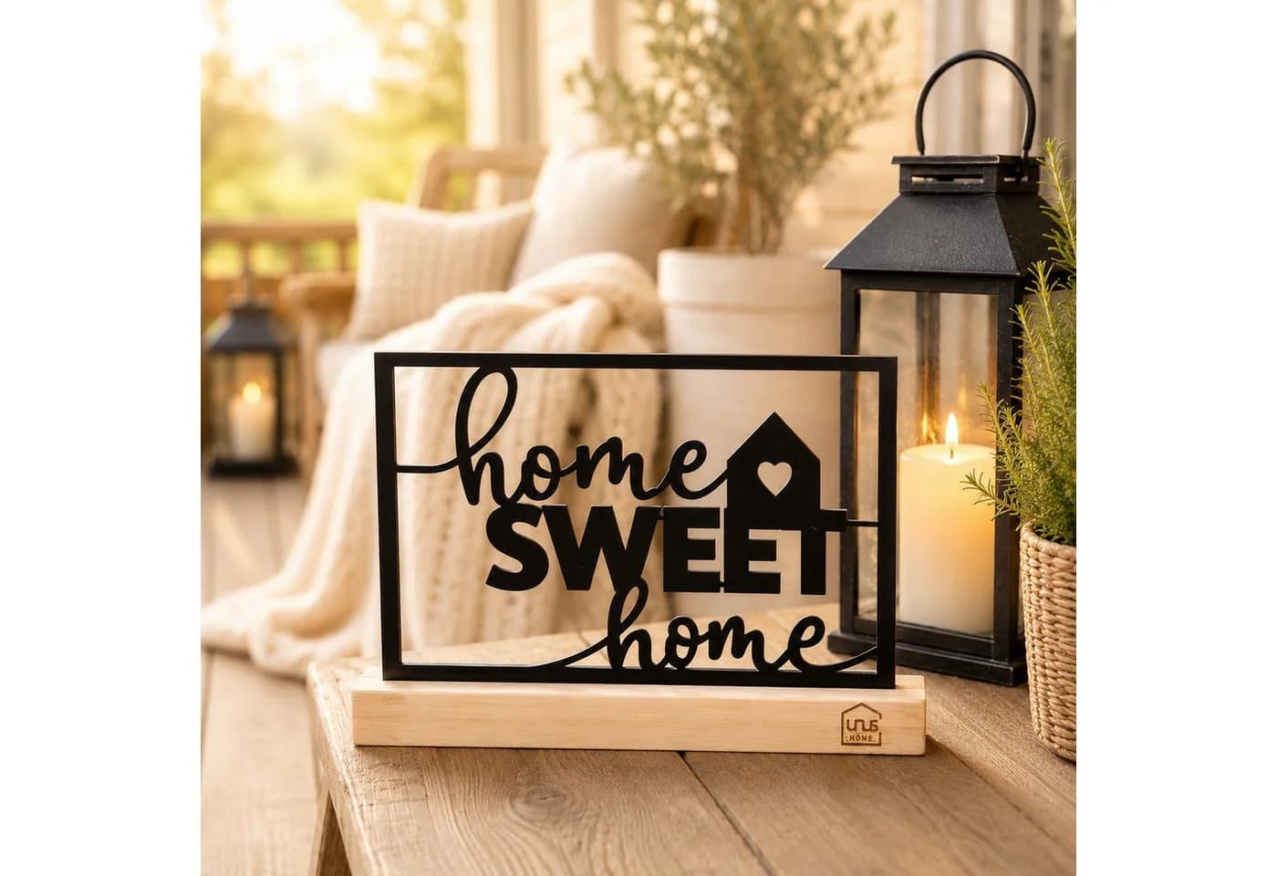 UNUS HOME Deko Aufsteller Home Sweet Home Metall Holz - Bild 3