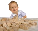 Eichhorn Natur Spielbausteine 100 St. Beige Holz Made in Germany Bild 1