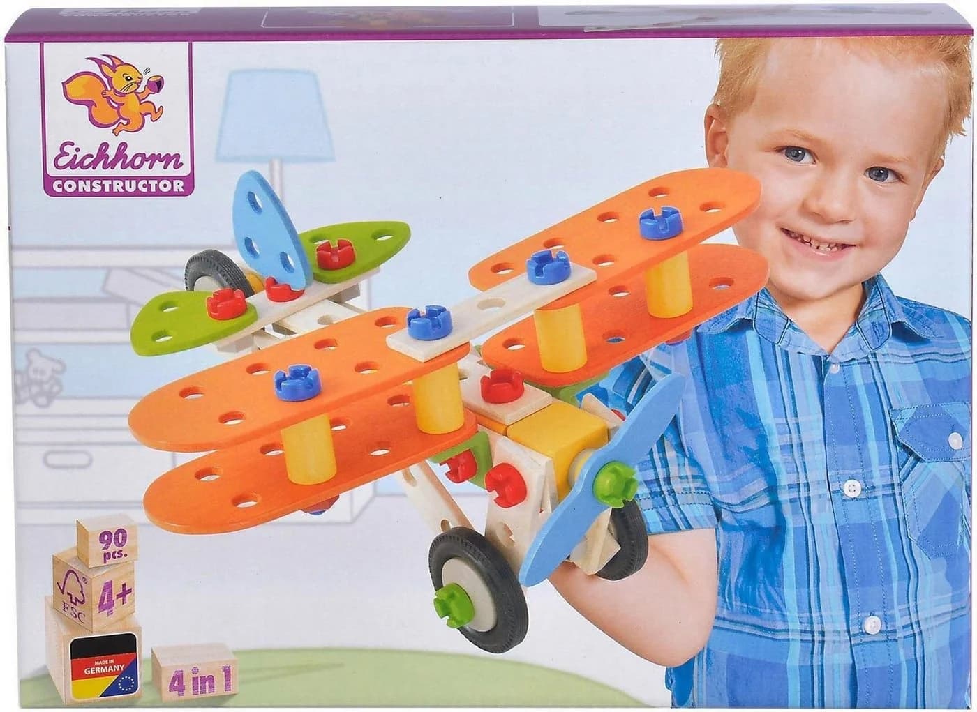 Eichhorn Constructor Flugzeug 90-tlg. Bunt Holz & Kunststoff - Bild 2