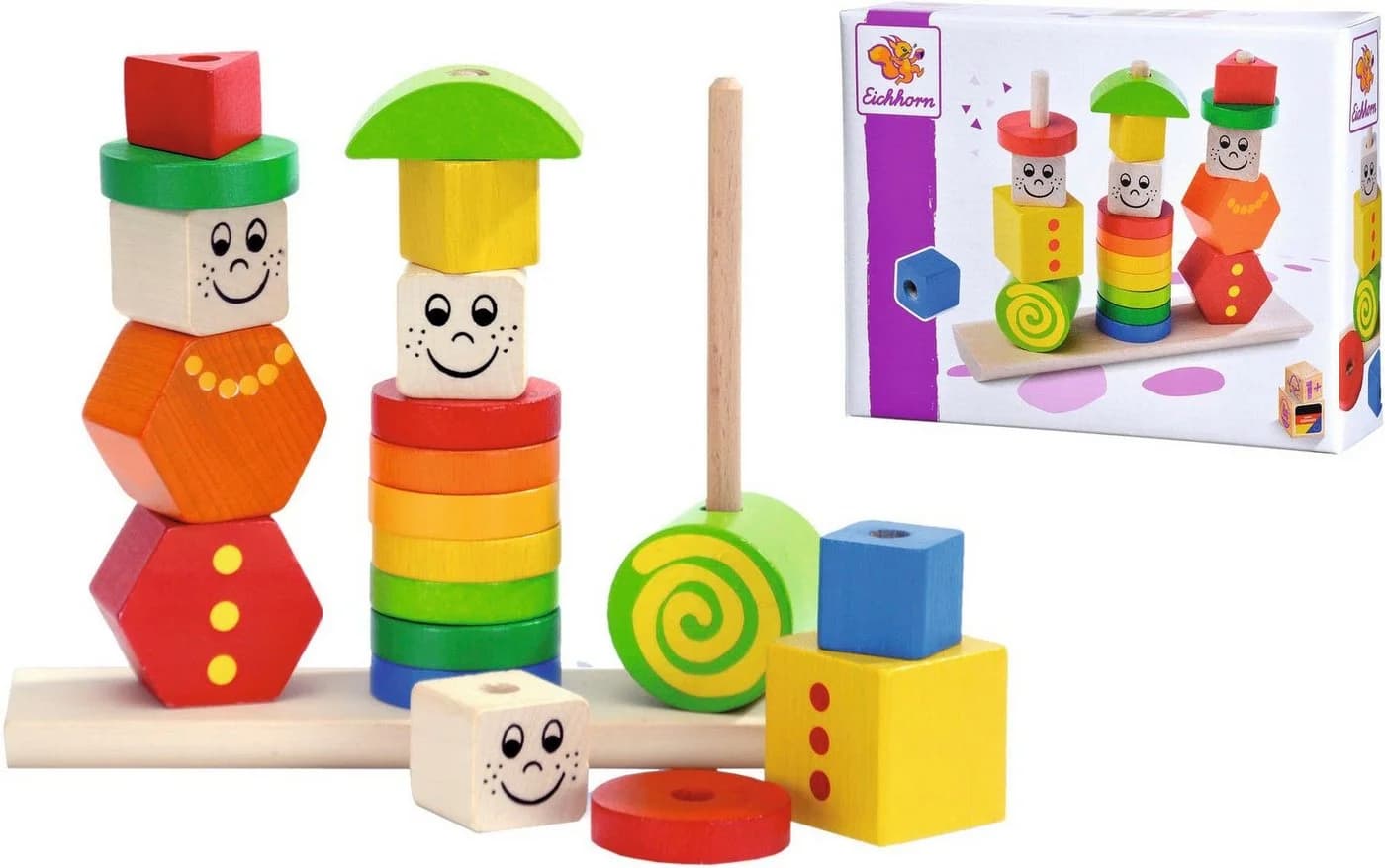 Eichhorn Steckpuzzle Figuren-Steckpuzzle 21 Teile Bunt Made in Germany