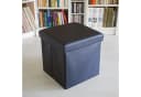 relaxdays Faltbarer Sitzhocker Schwarz Kunstleder mit Stauraum Bild 1