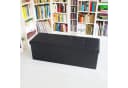 relaxdays Faltbare Sitzbank aus Kunstleder Schwarz mit Stauraum Bild 1