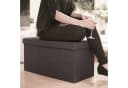 relaxdays Faltbare Sitzbank Leinen Braun mit Stauraum Bild 1