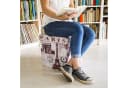 relaxdays Faltbarer Sitzhocker mit Stauraum, Paris-Motiv Kunstleder Bild 1