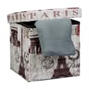 relaxdays Faltbarer Sitzhocker mit Stauraum, Paris-Motiv Kunstleder Bild 2