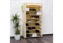relaxdays Schuhschrank VALENTIN hoch Beige 9 Ablagen Bild 1