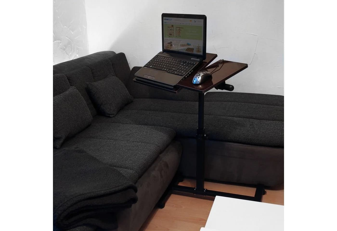 relaxdays Laptoptisch höhenverstellbar Holz schwarz