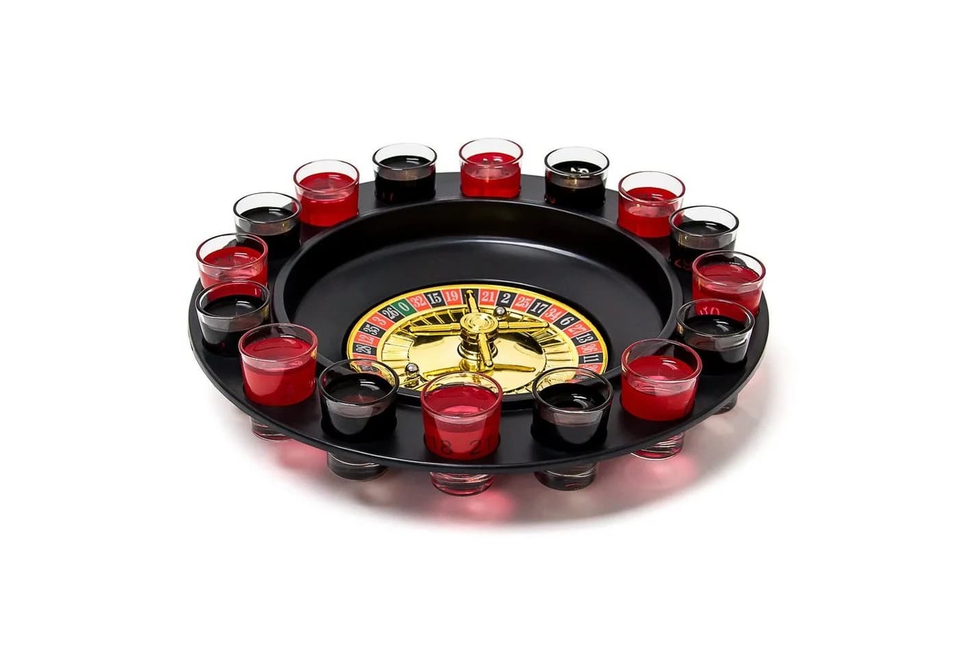 relaxdays Spiel Roulette Trinkspiel Rot/Schwarz Gold - Bild 2
