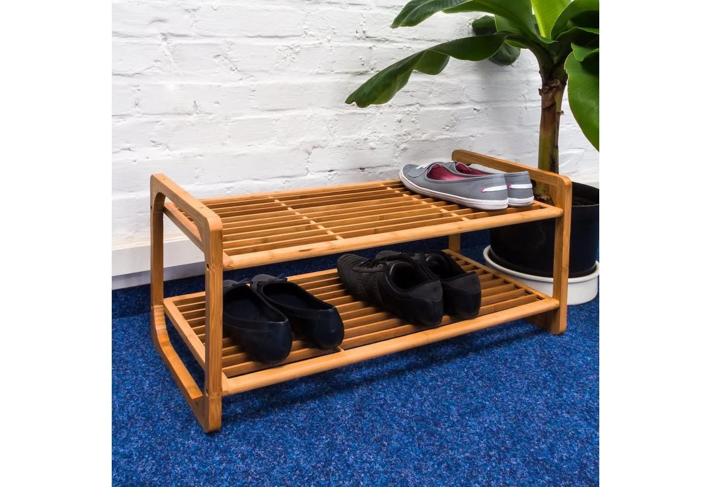 relaxdays Schuhregal Bambus 6 Paar Natur - Bild 5
