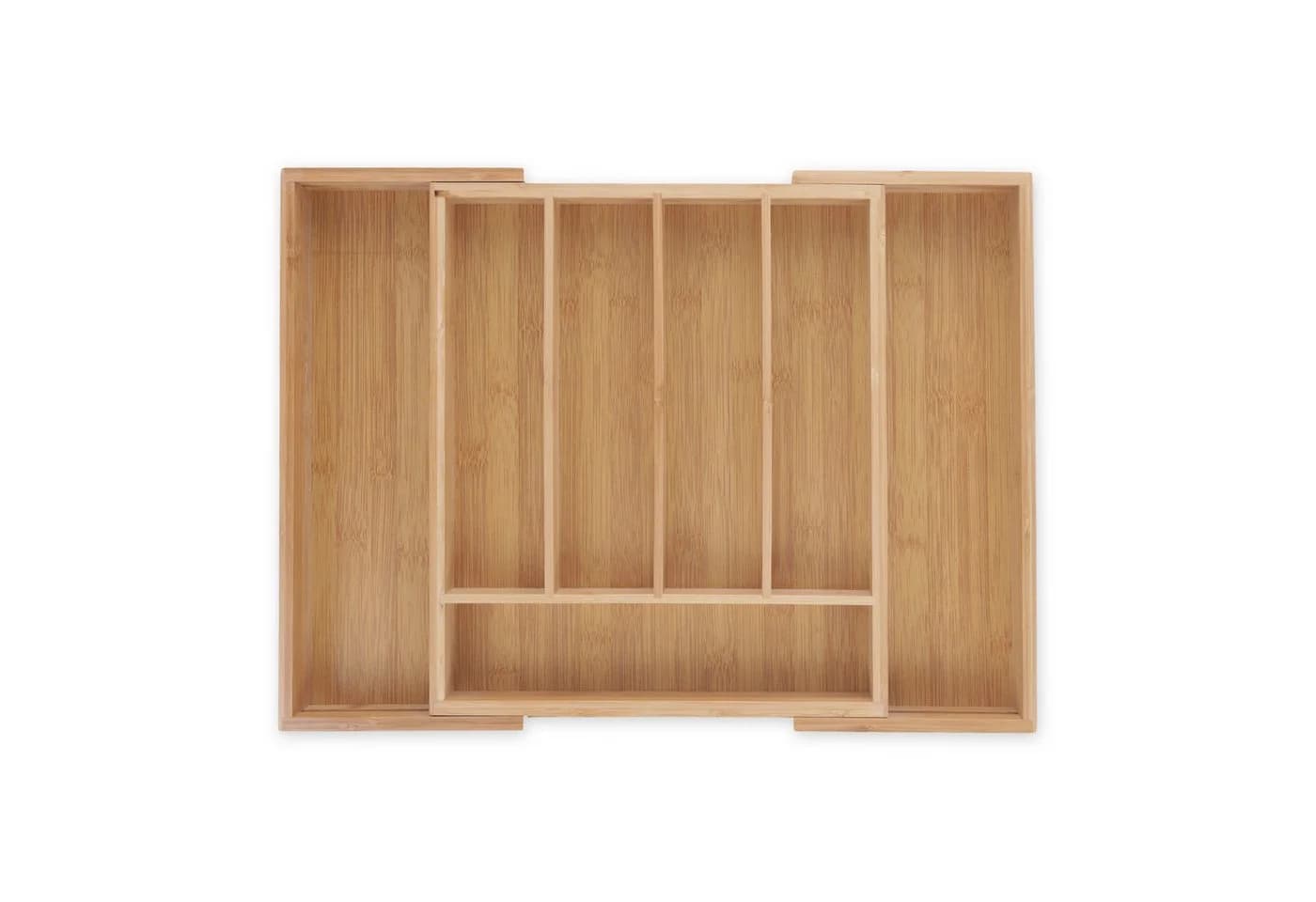 relaxdays Besteckkasten Bambus ausziehbar Natur - Bild 2