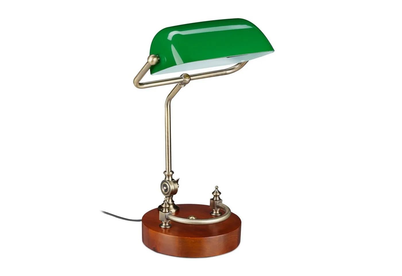 relaxdays Bankerlampe Tischleuchte Grün Braun Art Déco - Bild 2