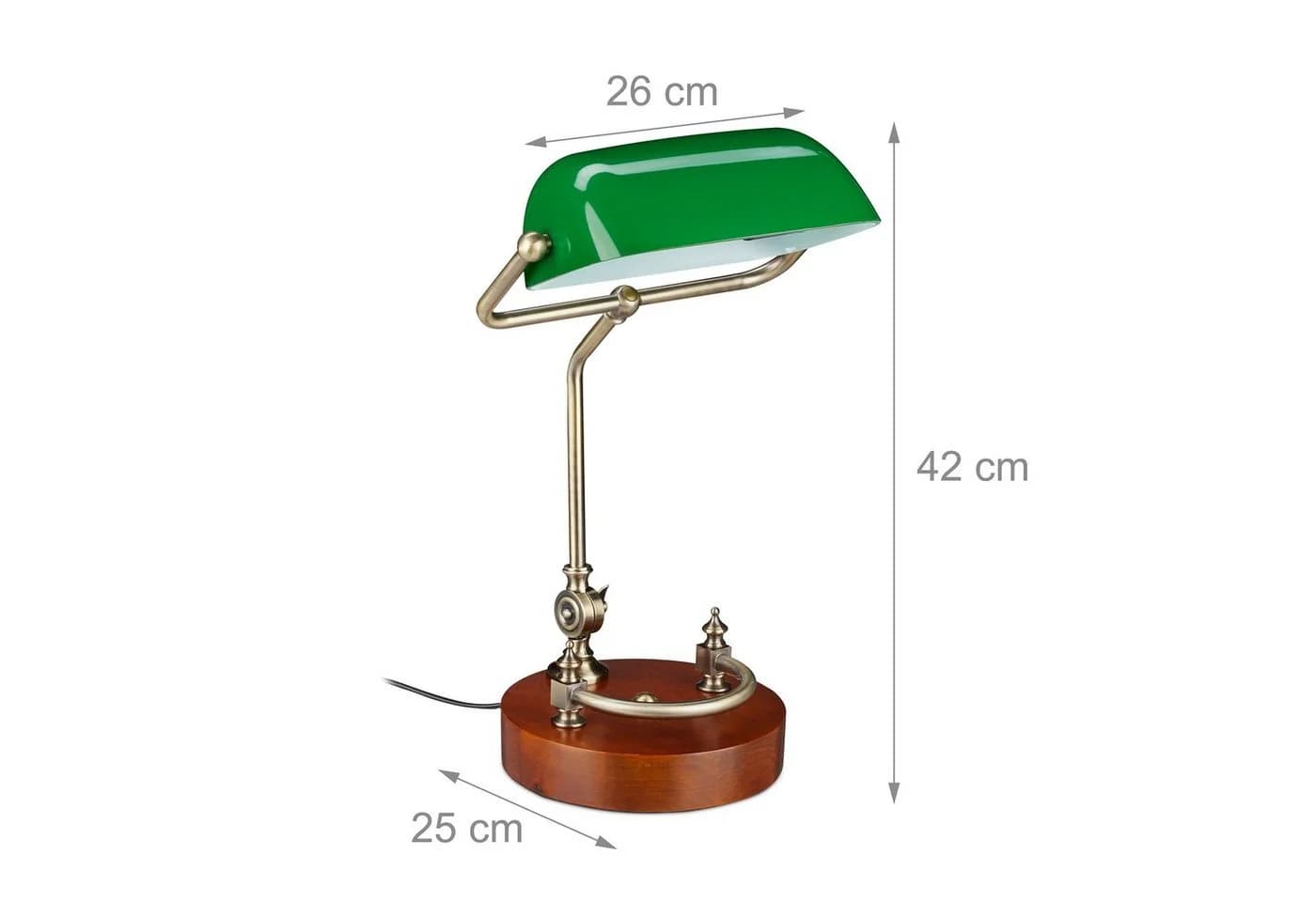 relaxdays Bankerlampe Tischleuchte Grün Braun Art Déco - Bild 4
