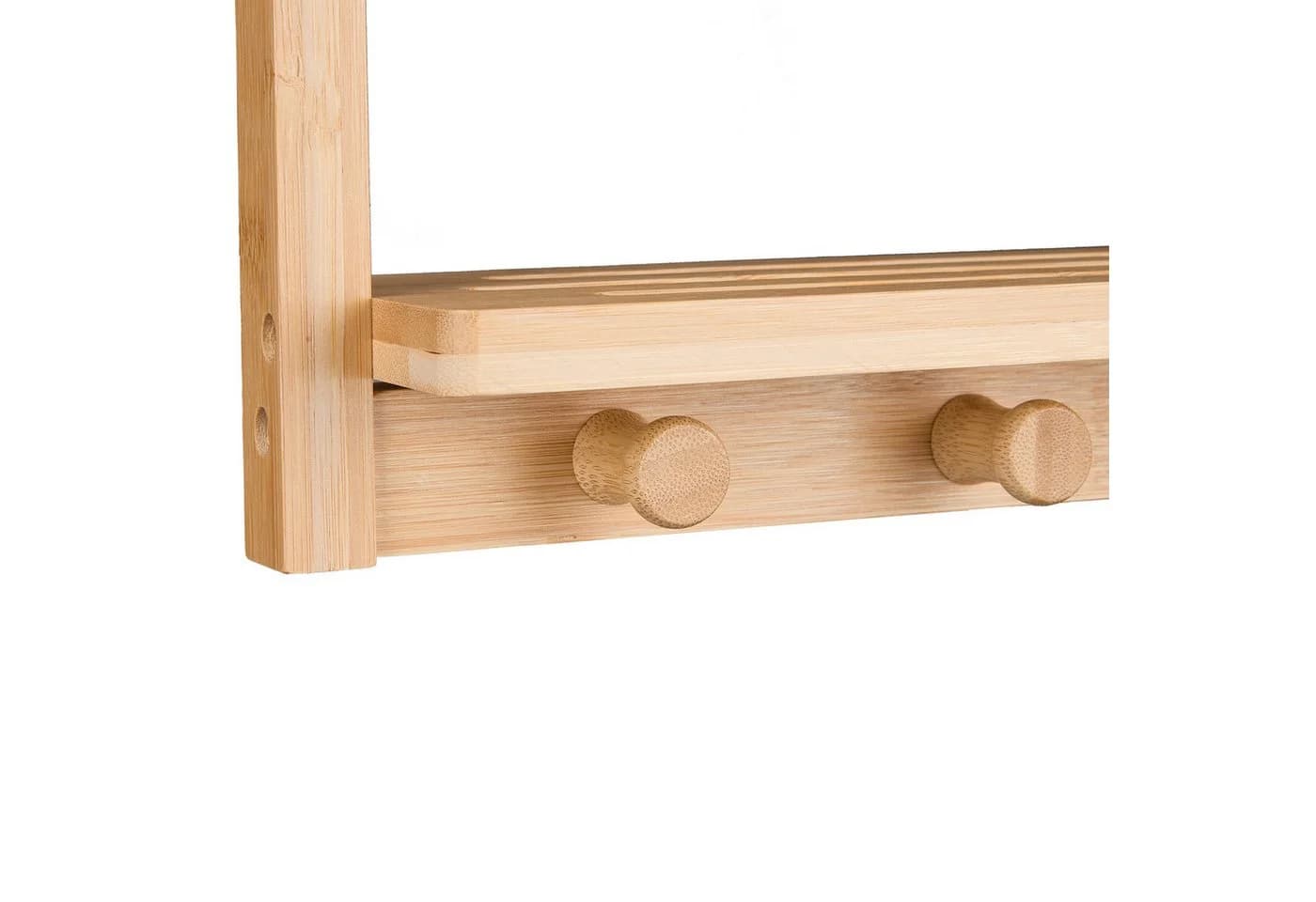 relaxdays Badregal Hängeregal Bambus 3 Ablagen 3 Haken - Bild 5