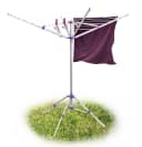 relaxdays Wäschespinne 19 m Leine mit Standfuß Silber Lila Bild 2