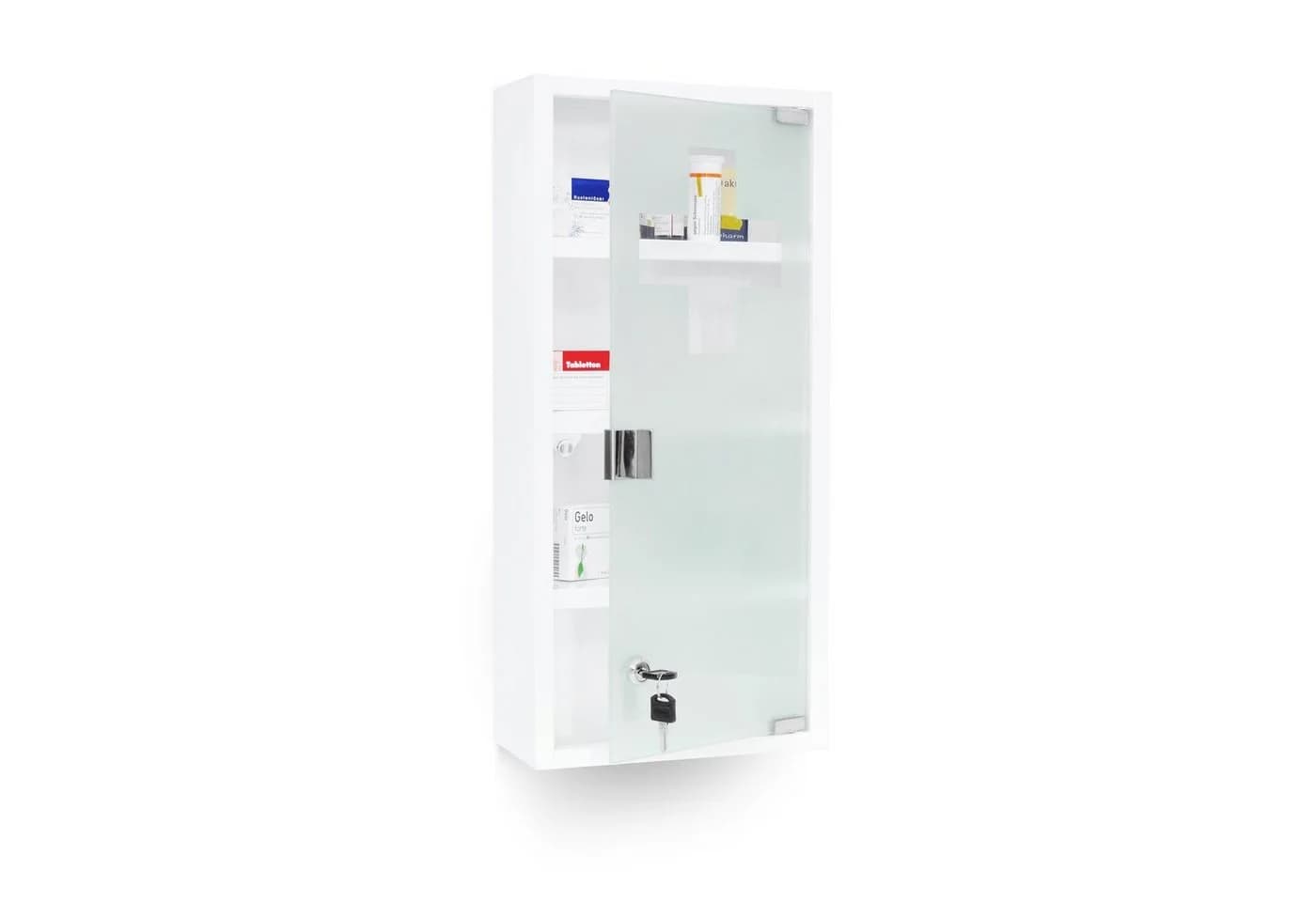 relaxdays Medizinschrank EMERGENCY XXL Weiß Magnetische Glastür - Bild 2
