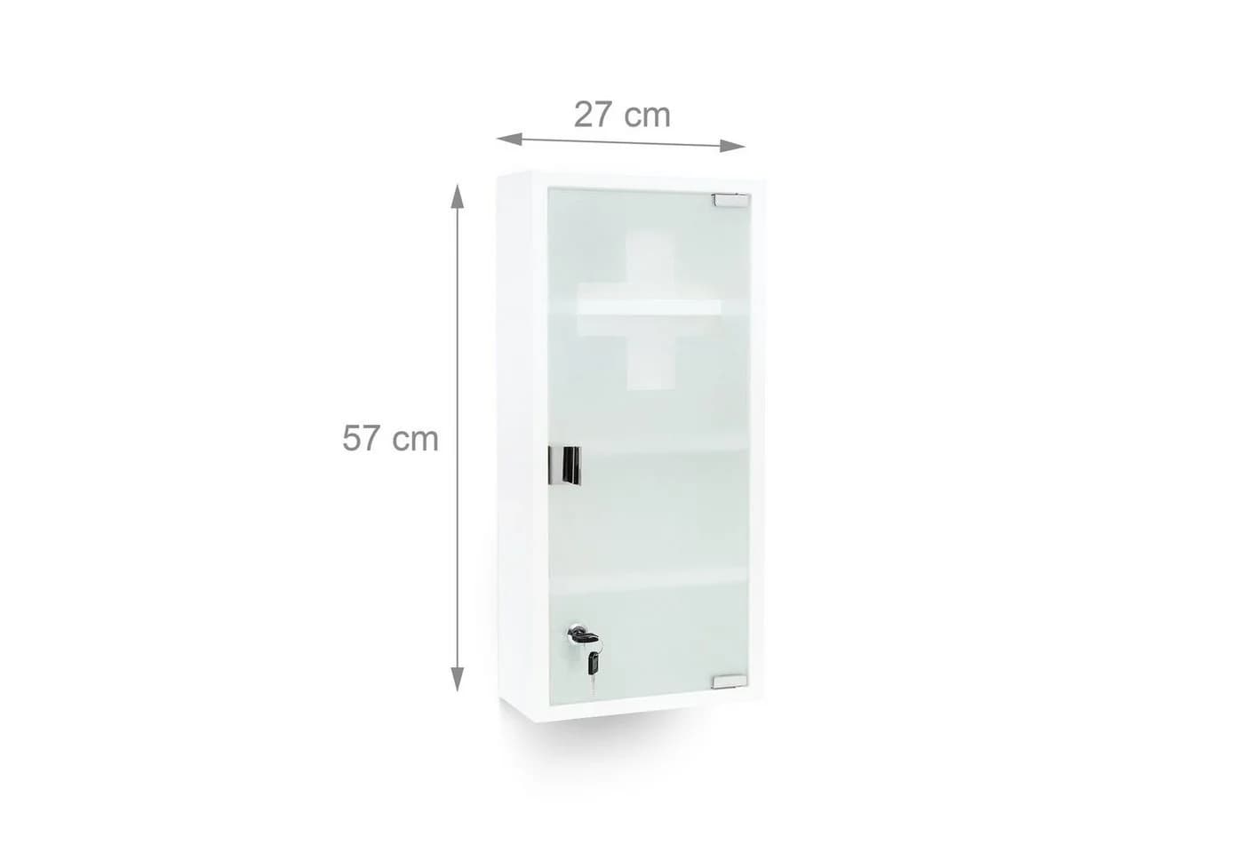relaxdays Medizinschrank EMERGENCY XXL Weiß Magnetische Glastür - Bild 4