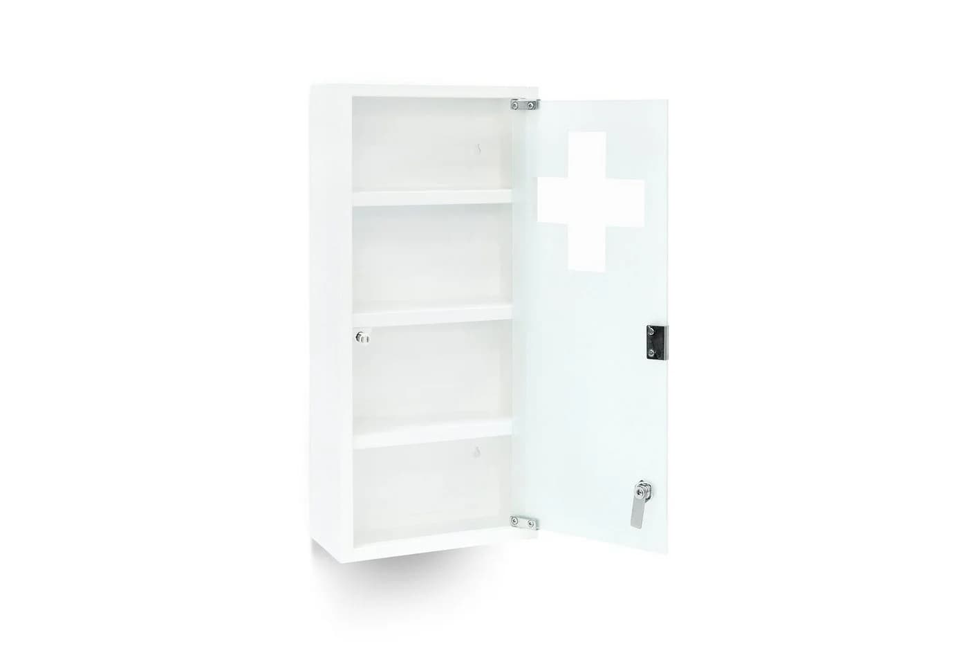 relaxdays Medizinschrank EMERGENCY XXL Weiß Magnetische Glastür - Bild 5