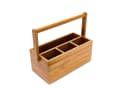 relaxdays Schreibtisch Organizer Bambus 4 Fächer mit Henkel Bild 2