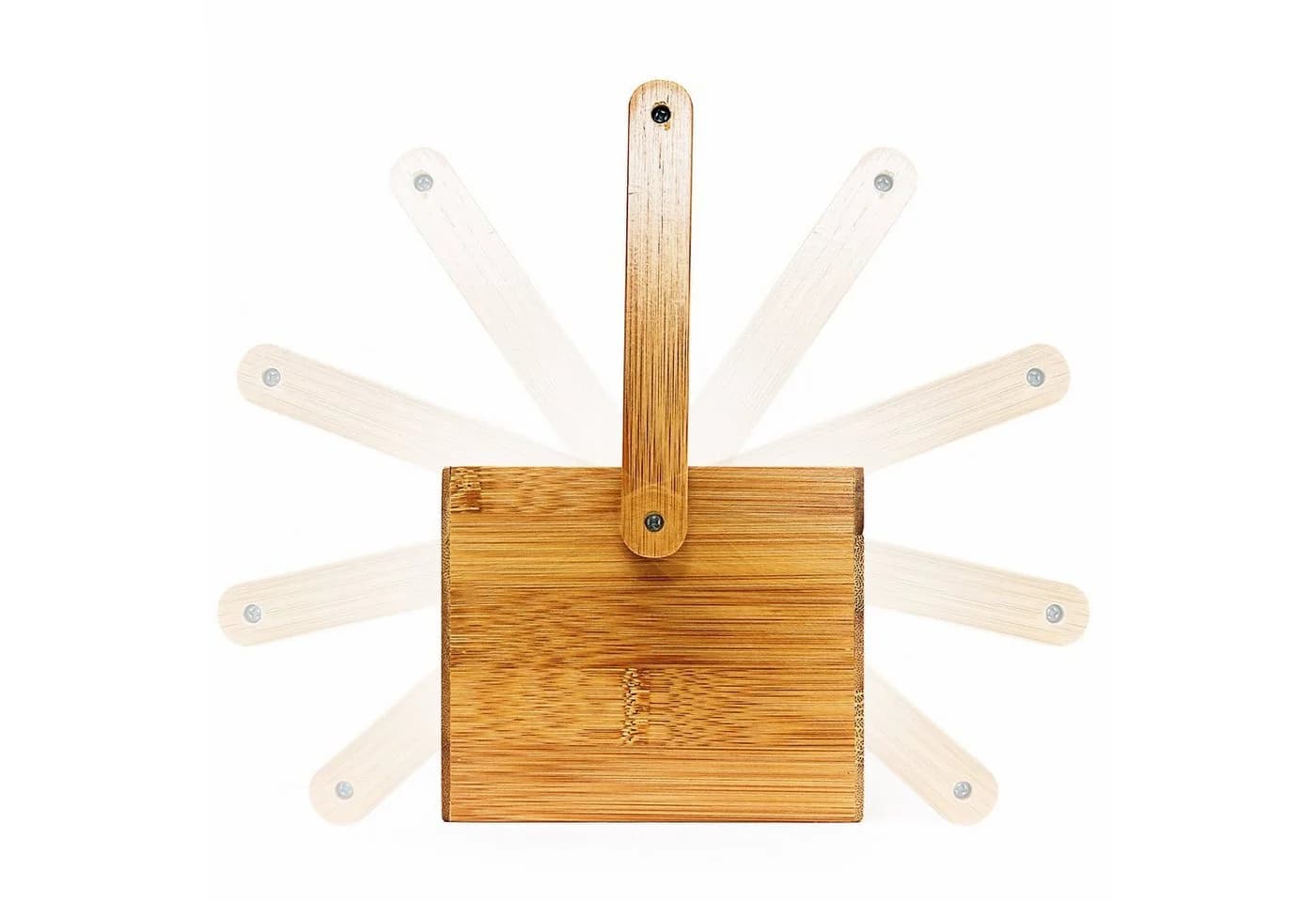 relaxdays Schreibtisch Organizer Bambus 4 Fächer mit Henkel - Bild 5