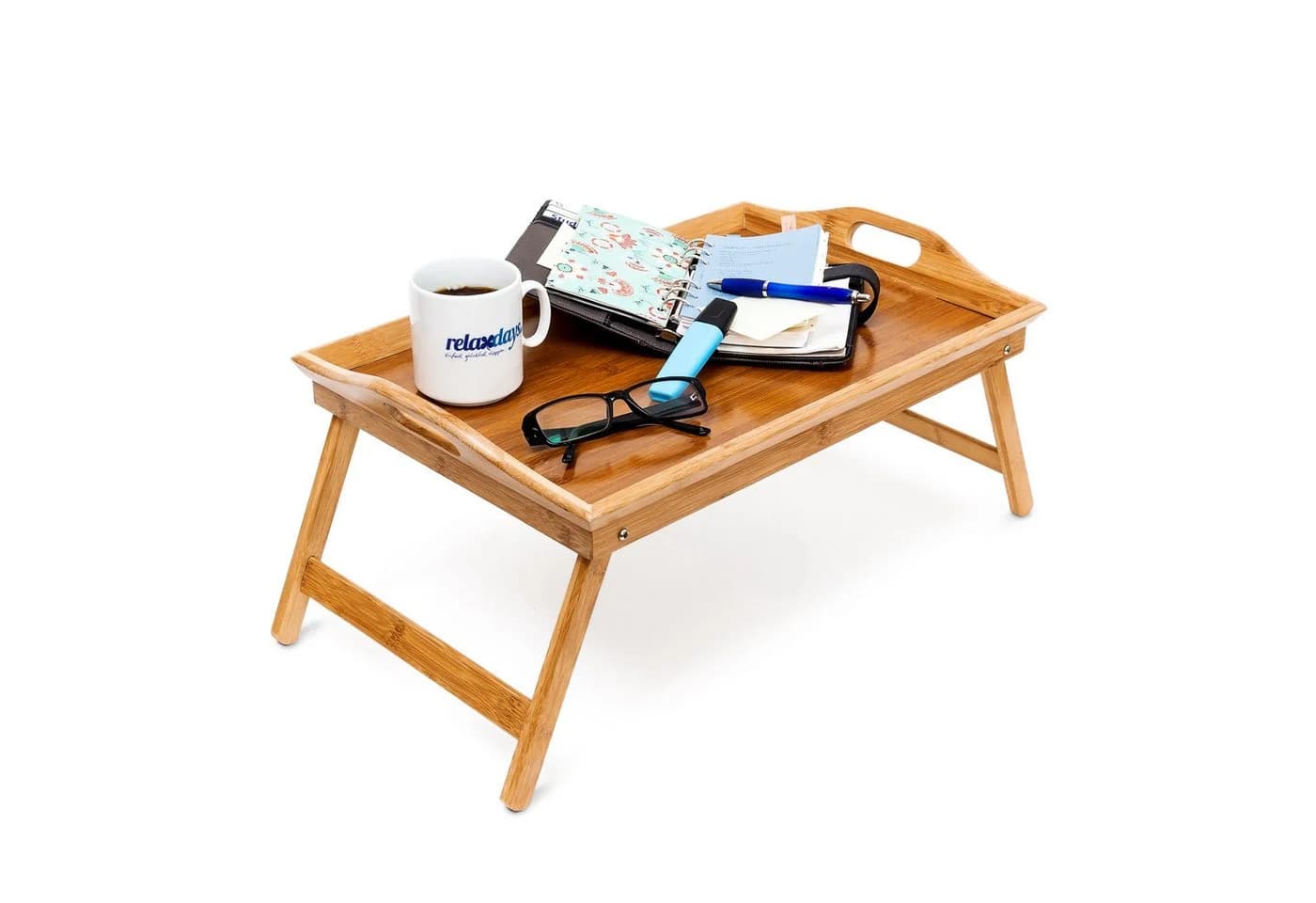 relaxdays Betttablett Bambus klappbar mit Tragegriffen - Bild 2