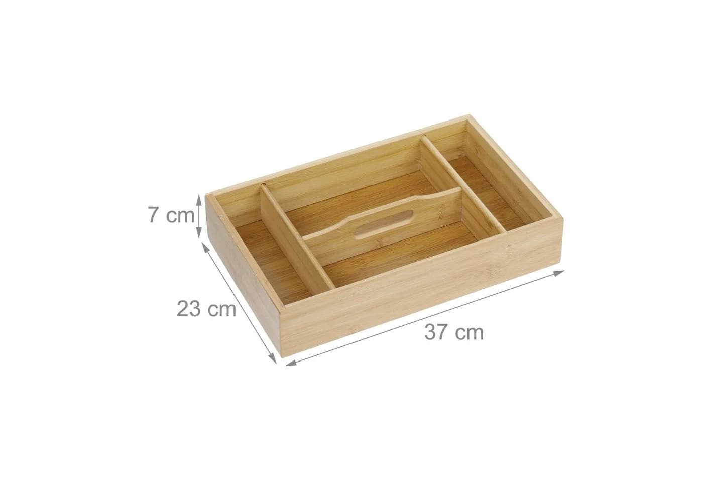 relaxdays Besteckkasten Bambus mit Tragegriff Natur - Bild 4