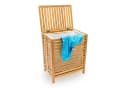 relaxdays Wäschetruhe Holz Bambus Braun Bild 2