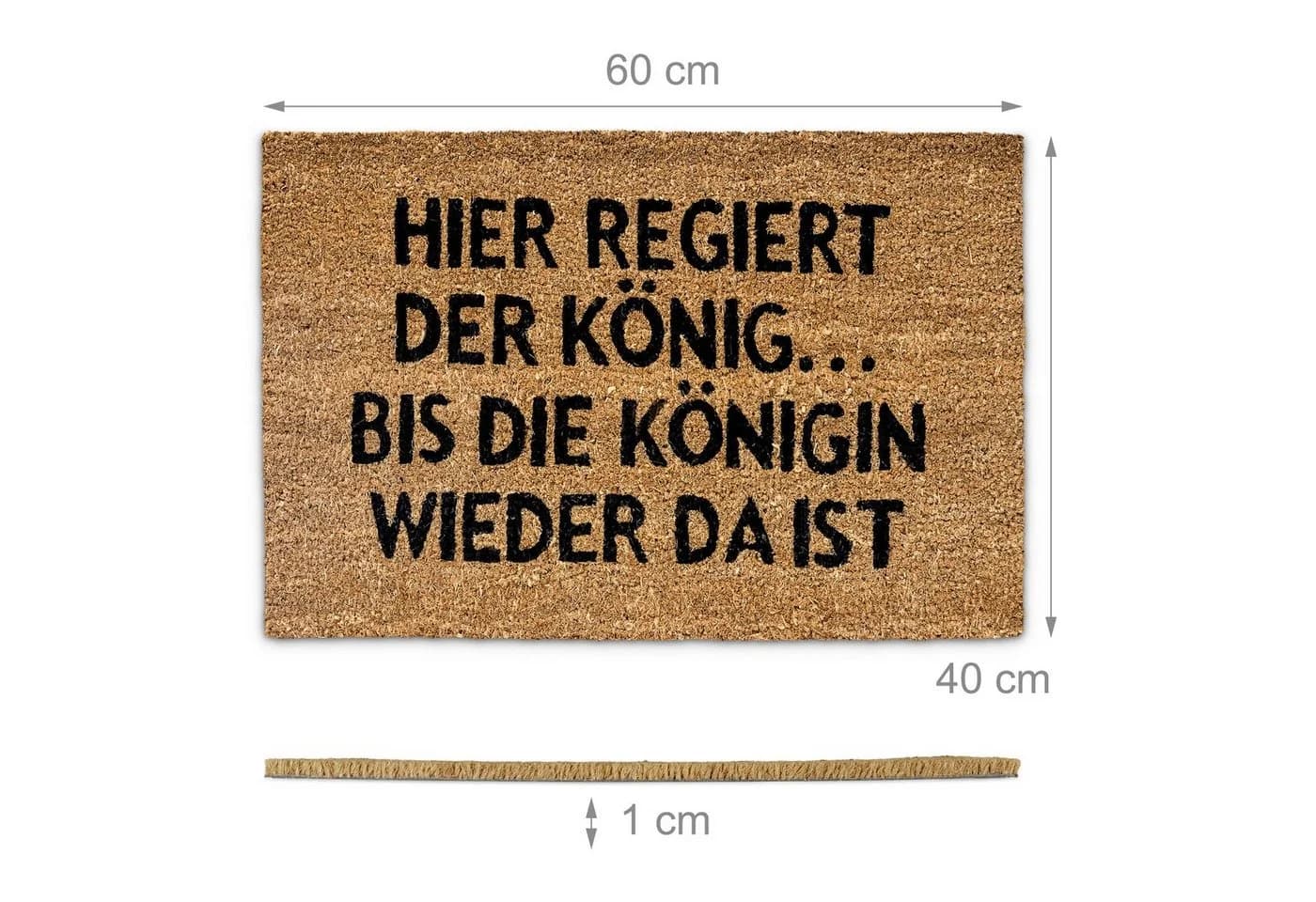 relaxdays Fußmatte Kokos KÖNIGIN Braun Rutschfest - Bild 4